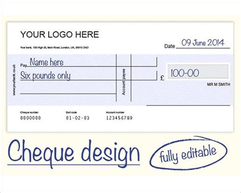 editable mock cheque template.